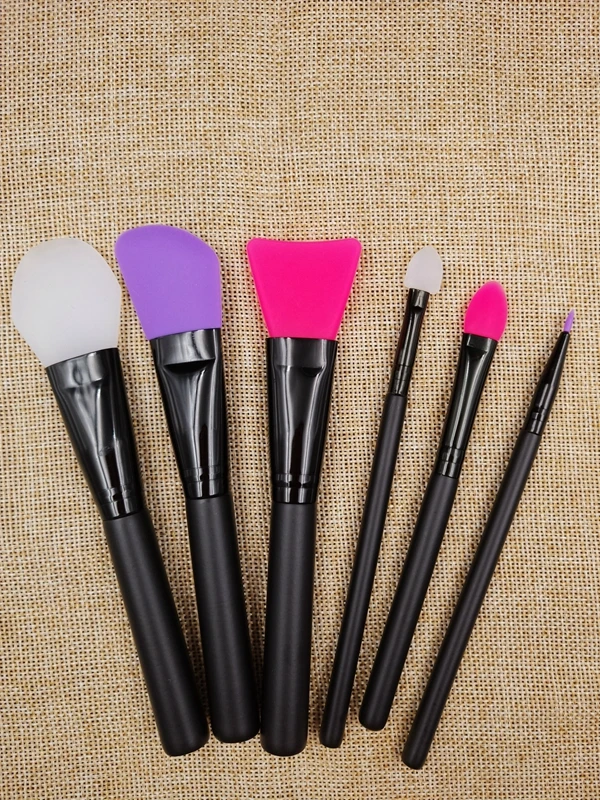 200sets/lot High quality 6pcs Soft Silicone Gel makeup brush set Sponge for Cosmetic Face Foundation BB Cream Makeup brushes | Красота и
