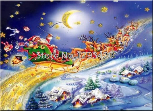 

5D DIY Diamond Painting Cross Stitch Santa Claus Needlework Home Decorative 3D Full Square Diamond Embroidery