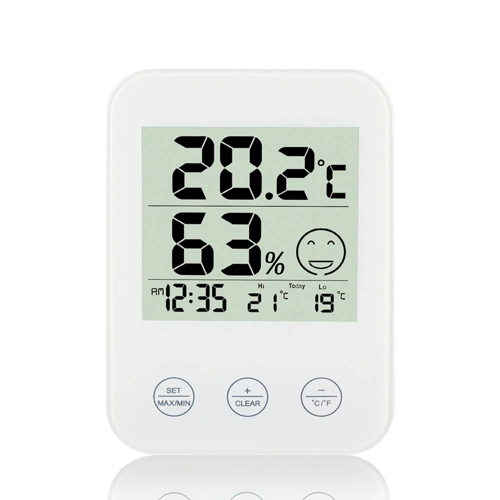 

Wall Clock LCD Digital Thermometer Hygrometer Meter Humidity Modern Design Weather Station Electronic Desktop Clocks