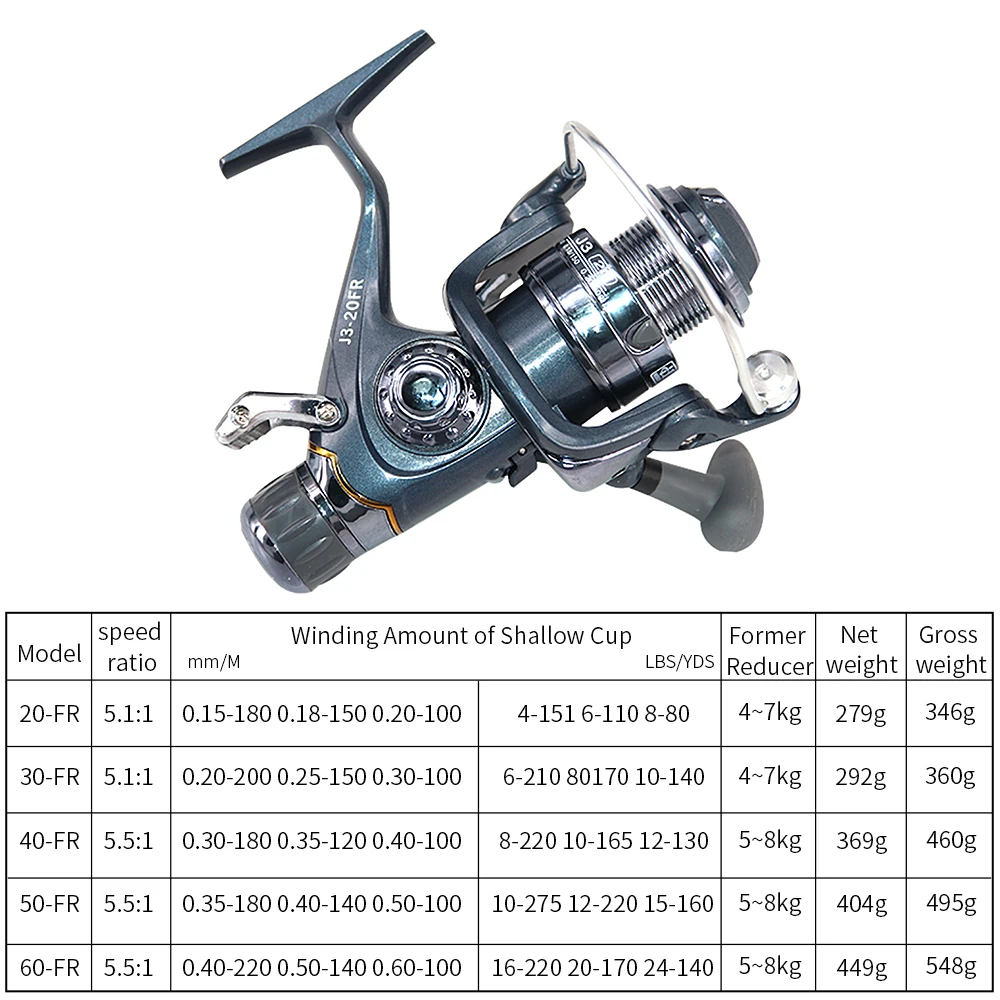 Спиннинговые Рыболовные катушки с передним задним двойным тормозом 20FR/30FR/40FR/50FR/60FR 5BB спиннинговая Рыболовная катушка