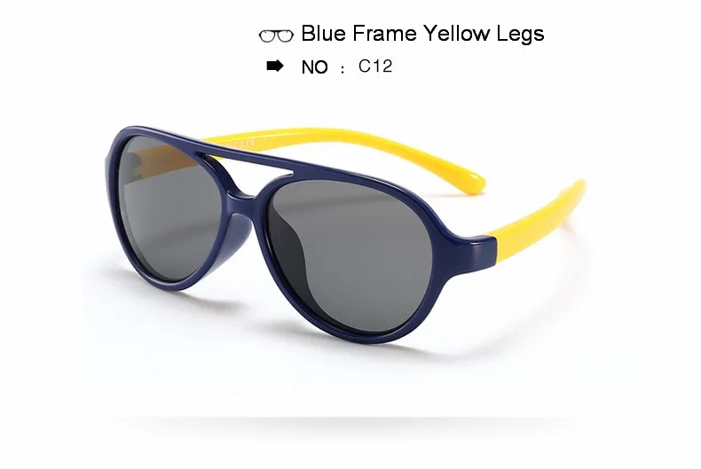 Очки детские Ретро детские прогулочные солнцезащитные очки модный бренд поляризованные очки Пилот авиационные защитные очки UA400 - Цвет линз: C12