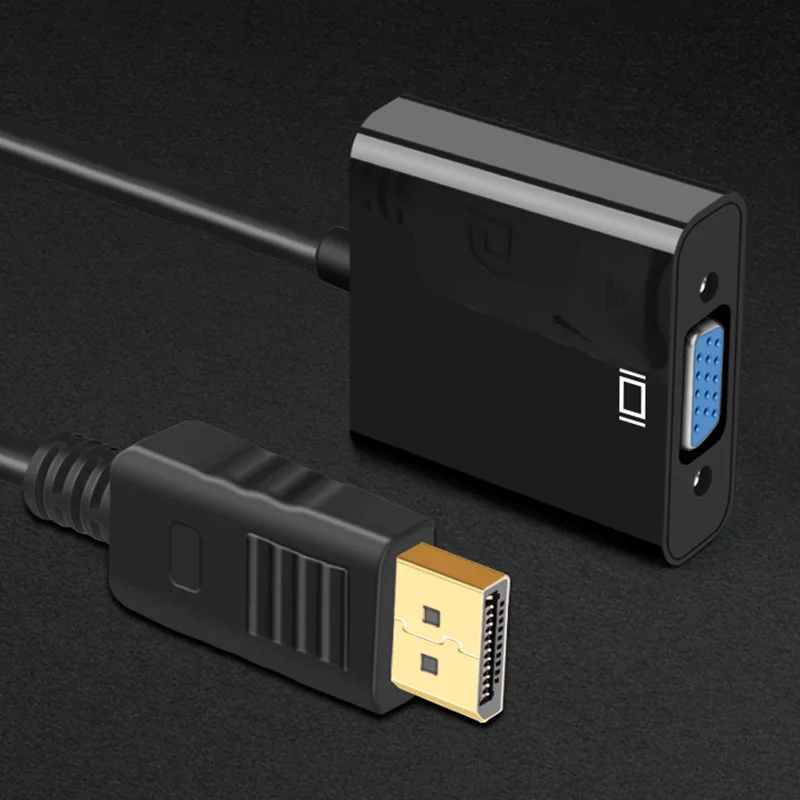 Displayport to VGA Cable DP Display port Adapter 1080P Digital Audio Converter DP Male to VGA Female For Projector TV Laptop DTV Displayport to VGA Cable DP Display port Adapter 1080P Digital Audio Converter DP Male to VGA Female For Projector TV Laptop DTV