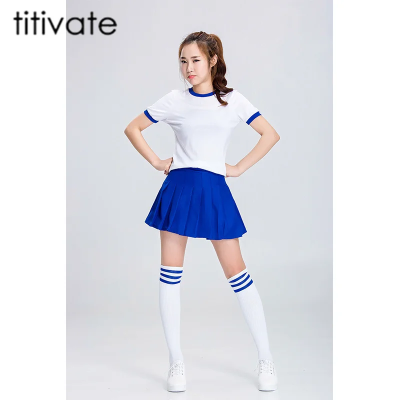 TITIVATE New School Uniform Senior High School Students Clothing Cheer