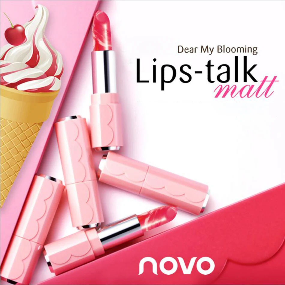 NOVO Lip Makeup Beauty Lips talk Lipstick ice cream lasting effect