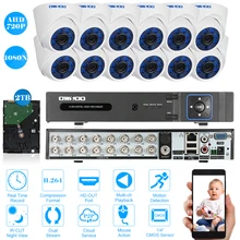Owsoo 1080n DVR CCTV Камера с 12 шт. 720 P AHD купольную обнаружения движения Ночное видение CCTV Камера для CCTV безопасности Системы
