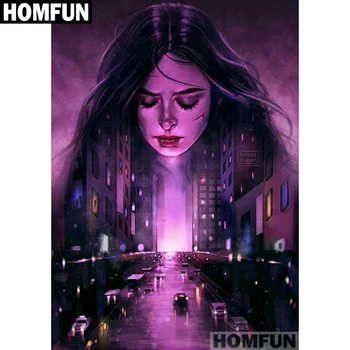 

HOMFUN Full Square/Round Drill 5D DIY Diamond Painting "Beauty & City" Embroidery Cross Stitch 5D Home Decor Gift A01471