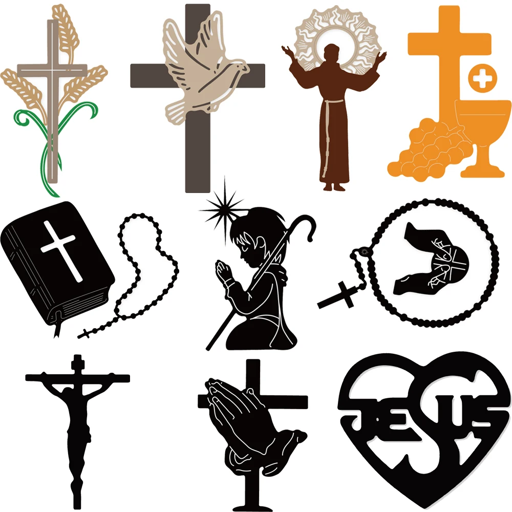 HamyHo Religion Jesus Cross Metal Cutting Dies Stencils for DIY Scrapbooking Card Making new arrival embossing craft dies