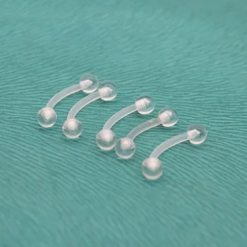 

HENGKE Eyebrow Rings Curved Transparent Bioflex Clear Acrylic Bio 6mm 8mm 10mm 16G Fashion Body Piercing jewellery