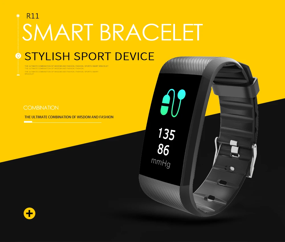 

R11 Smart Bracelet Activity Fitness Tracker Heart Rate Monitor Band Alarm Vibration Wristband for iphone Android pk mi band 2