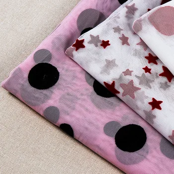 

10meters 145cm Star Tulle Confetti Flocked Tulle Baking Cake Topper Tutu Pom Bow Soft Squine Tulle DIY Wedding Birthday Decor