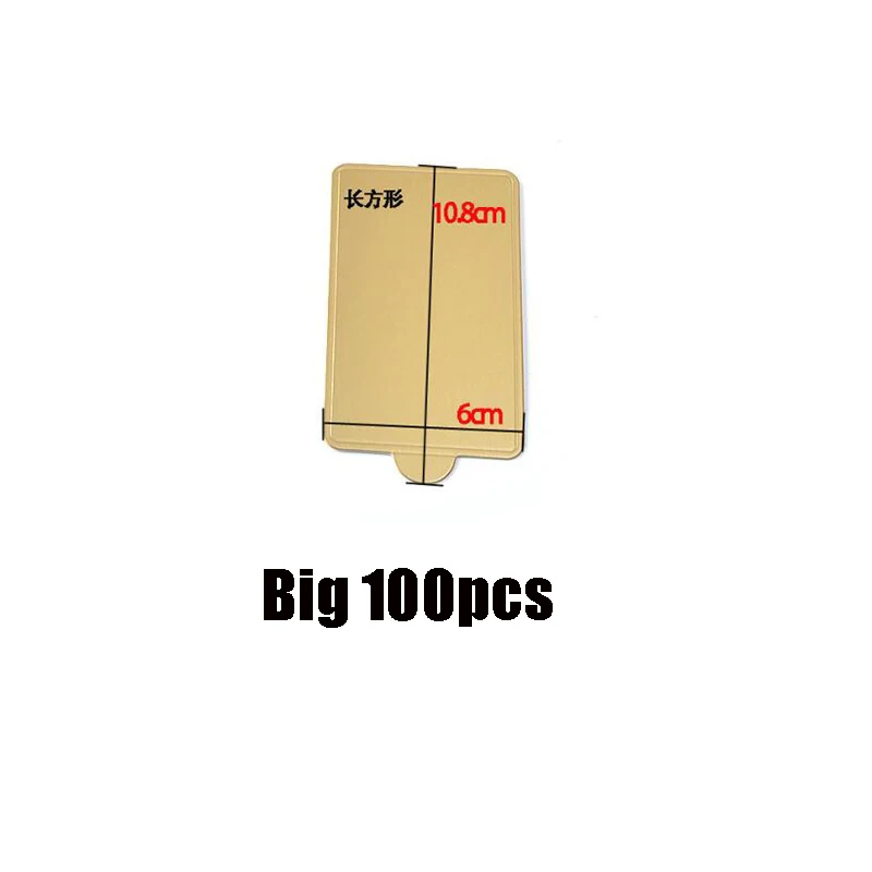 Big 100pcs/set Gold Mousse Mat Bottom Foam Cake Base Board Multi Shape Dessert Tray Wedding Birthday Cake Decoration Tools Bakeware - Цвет: Big