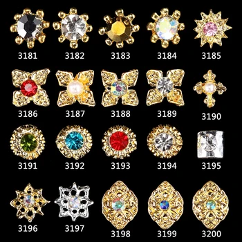 

100PCS/Lot 7-8mm 3D Alloy Heart Shape Nail Art Stickers Metal Rhinestone Beads DIY Handmade & Nails Decoration Gold 3181-3200