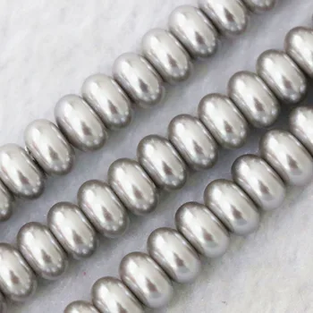 

Imitation multicolor white silver-gray 4x6mm 5x8mm rondelle pearl loose beads charms gems jewelry making 15inch B1078