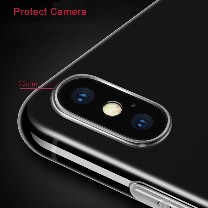 Ультратонкий Прозрачный чехол из ТПУ для iPhone X Xs Max XR мягкая гибкая Защитная