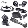 Thierry Crimson black Tied Ultimate Bondage Kit blindfold ball gag collar wrist and ankle cuffs