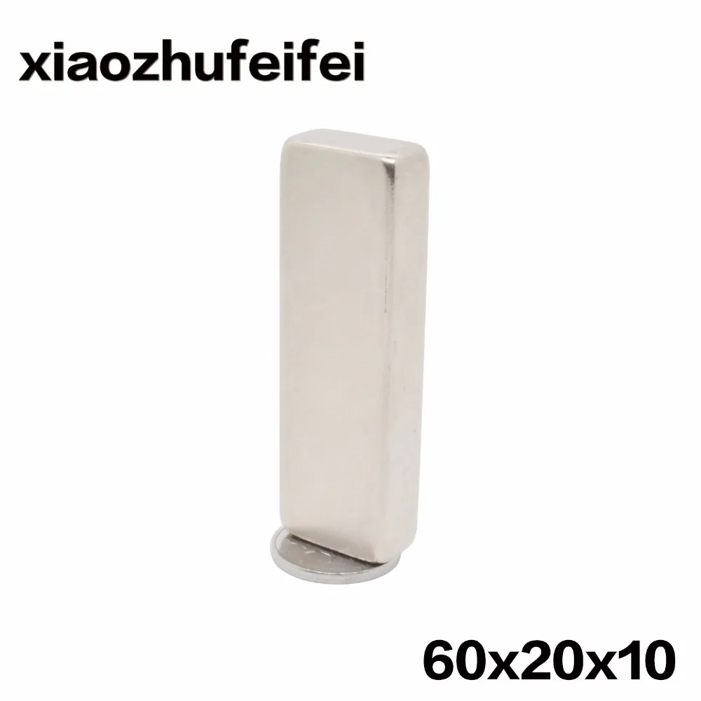 

1pc/lot 60mm X 20mm X 10mm Super Strong Block Magnets 60X20X10mm Rare Earth Neodymium Magnet N52 60*20*10mm with track APS0523