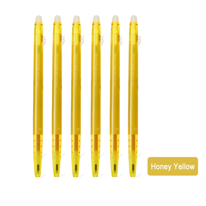 6 шт./лот Pilot 0,38 мм стираемая ручка гелевая ручка Kawaii FriXion шариковые тонкие ручки школьные и офисные канцелярские принадлежности японские LFBS-18UF - Цвет: Honey Yellow