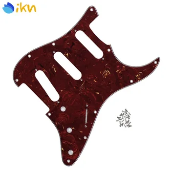 

New 11 Holes Electric Guitar Pickguard Scratch Plate SSS w/Screws For FD ST Parts Replacement , Purplish Red Tortoise