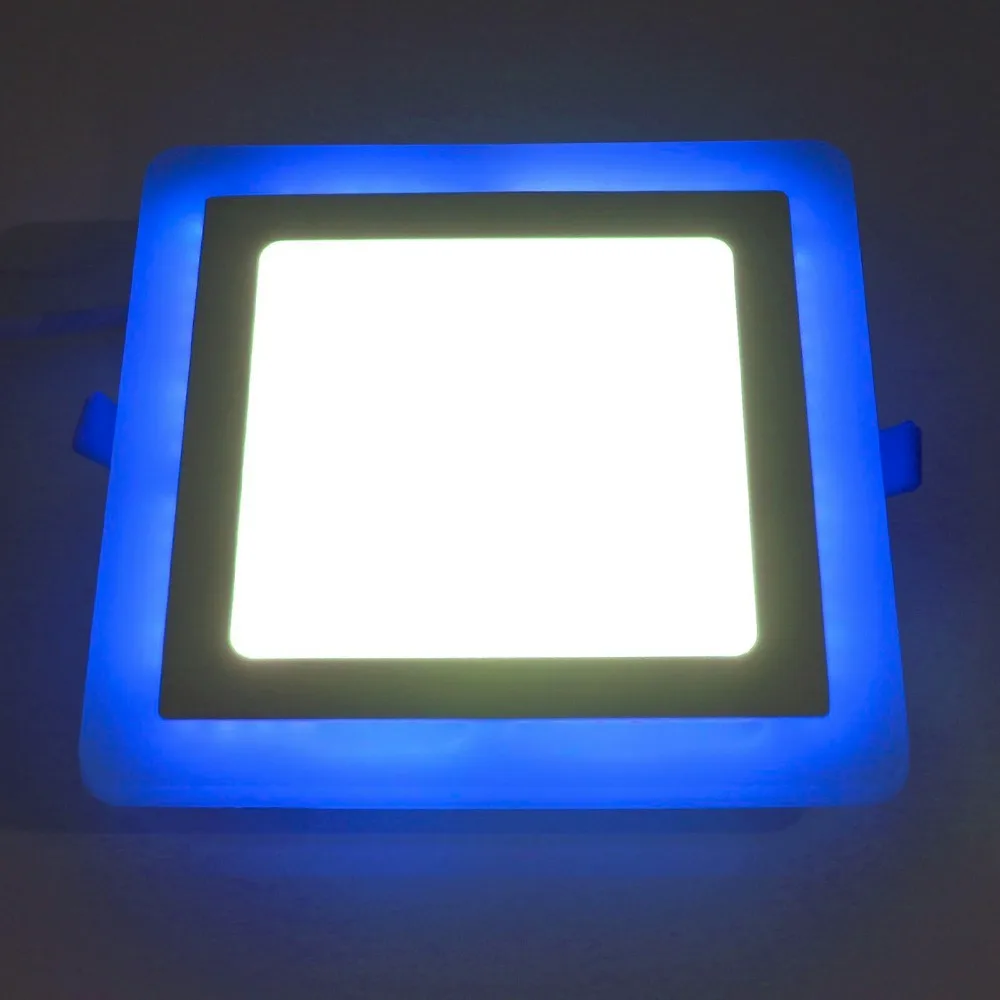 6 Вт 9 Вт 18 Вт RGBW двухцветный СВЕТОДИОДНЫЙ Потолочный встраиваемый светильник с квадратной панелью, светильник для дома, офиса, клуба, 100 люмен/Вт
