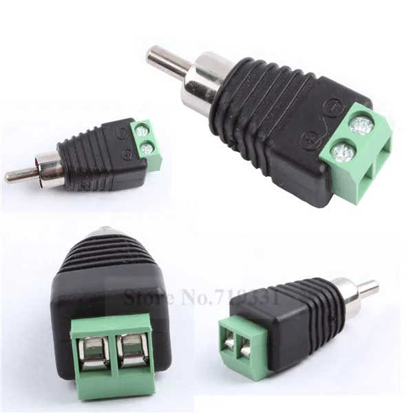 

100pcs CCTV Phono RCA Male Plug TO AV Terminal Connector Video AV Balun
