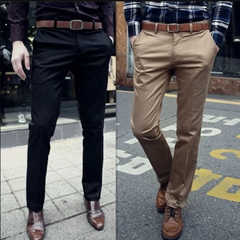 

Fashion 2019 Hot Sell Casual Gentleman Slim Fit Business mens formal suit pants Men wedding bridegroom trousers 3Color