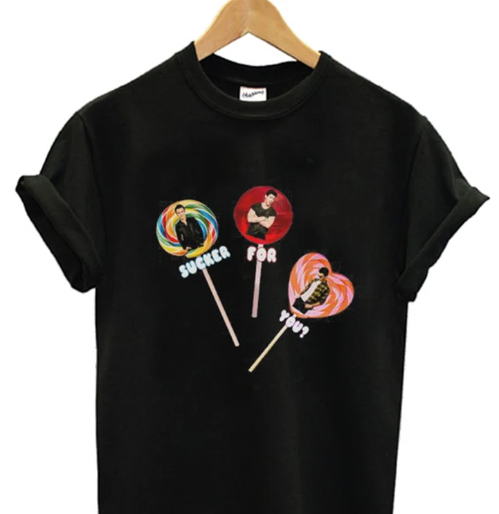 

Summer funny print men tshirt women Jonas Brothers Lollipop T shirt
