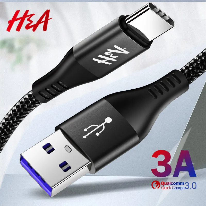 Кабель для быстрой зарядки H &amp A 3A type C samsung S9 S8 Note 9 8 USB-C usb-кабель передачи данных