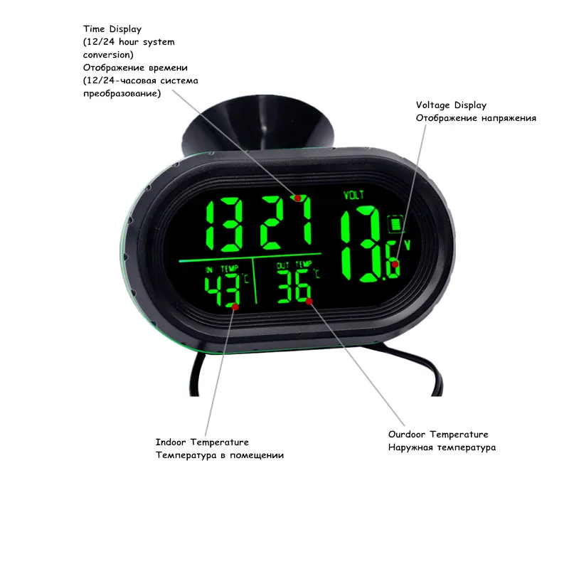 Voltera Thermometer Temperature Monitor Car DC 12V-24V