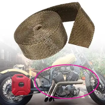 

Universal Fit for Car Motorcycle Exhaust Pipe Heat Header Wrap Manifold Downpipe Insulation Thermal Tape Roll 2" X 32.8ft Brown