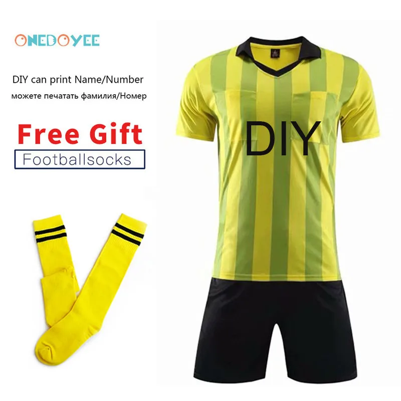 Adult Soccer Referees Jerseys Kits 19/20 Customization DIY Professional Football Match Judge