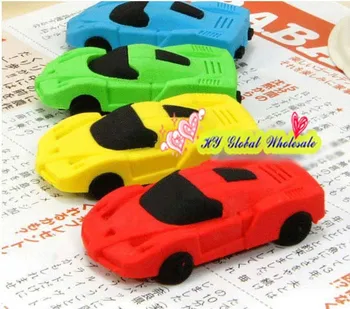 

4pcs/lot New Cute car design Eraser Cartoon Rubber kids Gifts
