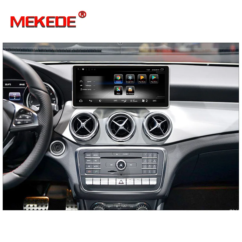 Best MEKEDE Car Multimedia Player 4G LTE 3+32G Android 7.1 Car DVD radio audio GPS player For Benz GLA Class X156 2013-2017 4