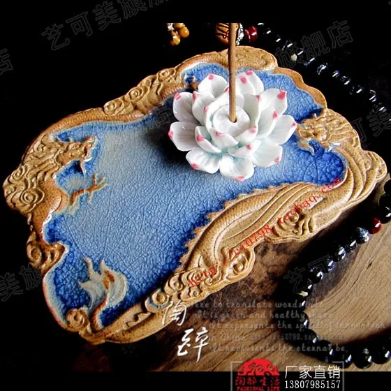 2013 Buddhist supplies Paperweight incense incense Road three-dimensional relief plug inserted Ssangyong candlestick incens