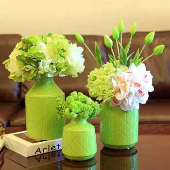 

Modern yellow green Ceramic Vase wedding vases for table decorations flower vases for homes decoration crafts vase with flowers