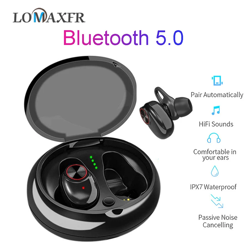 TWS Bluetooth 5.0 Earphone Wireless Headphones 4D HiFi Stereo Sports Headset Deep Bass Earbuds With Charger Box For iOS Android |