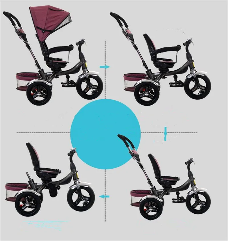 2017 kids Tricycle Pram 3 wheel Baby Stroller Child Three Wheels Carriage Baby Buggy Bike Bicycle For 6 Month to 6 Years Old9