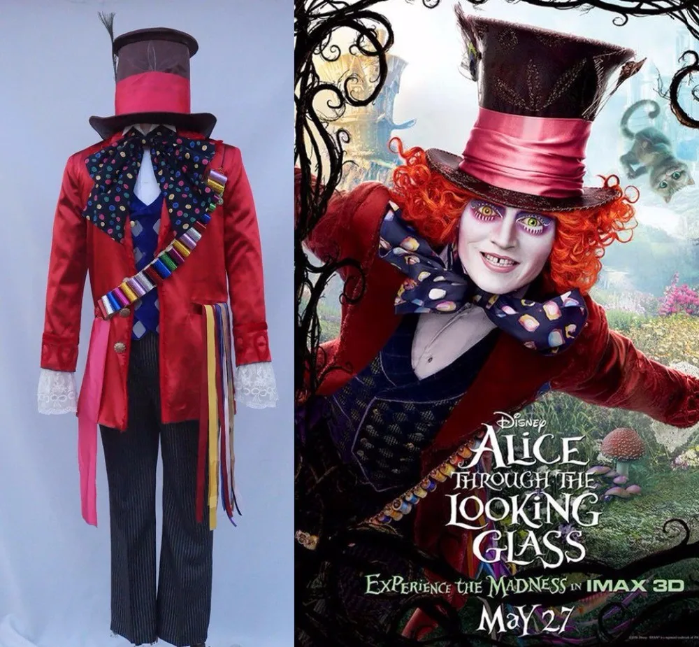 Алиса в стране чудес 2 Mad Hatter косплей костюм взрослые костюмы на Хэллоуин карнавальные вечерние костюмы для косплея для мужчин