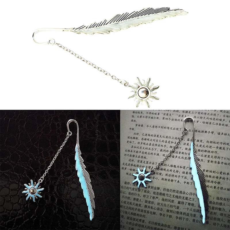 1 шт. светящиеся солнцезащитные наклейка-закладка узнать чайник перо канцелярская Закладка медные закладки креативный подарок