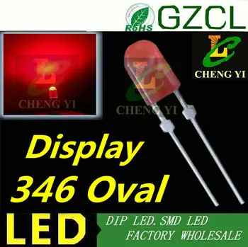 

RED 3mm oval led Diffused 346 led diode 2.0-2.2V oval 2*3*4mm light emitting diode Factory wholesale