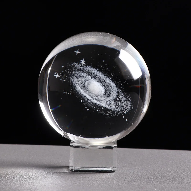 3D лазерная гравировка Галактический хрустальный шар Астрономия Сфера Стеклянный шар Миниатюрная модель галактики подарки для любителей астрономии Прямая поставка