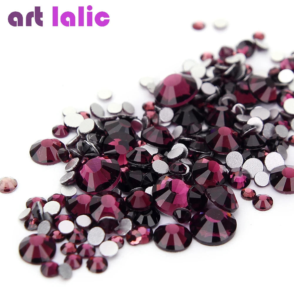  1440pcs/pack Crystal Rhinestones Nail Art Tips Sticker Strass Silver Foil Base Glass Flatback Diamo