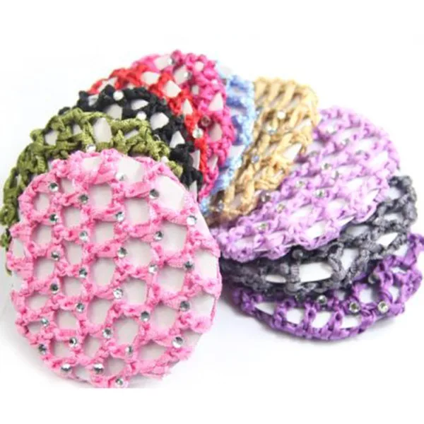 Newest 2020 Women Lady Girl Beautiful Bun Cover Snood Hair Net Ballet Dance Skating Crochet With Diamond #2019.7.16 |