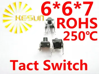 

FREE SHIPPING 100PCS DIP 6X6X7 Tactile Tact Push Button Micro Switch Momentary Vertical Push ROHS