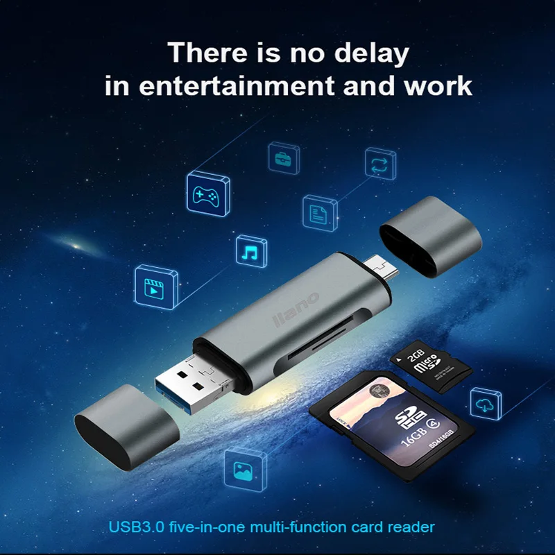 Llano 7 в 1 USB 3 0 считыватель смарт карт флэш мульти памяти для TF/SD/MS/CF 4 карты чтения и