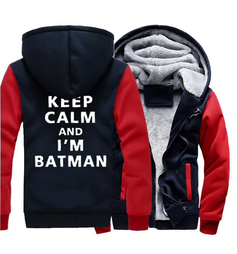 Модные толстовки для мужчин с буквенным принтом Keep Calm And I'm Batman повседневные 2019