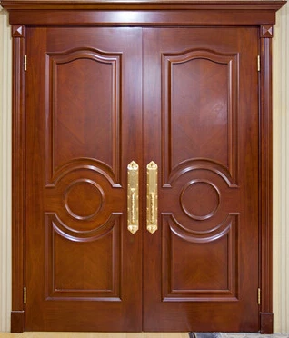 factory custom panel design oak solid wood main door external swing