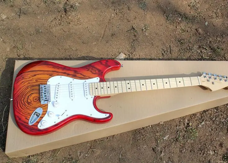 

custom Zebra pattern Electric Guitar with White Pickguard Maple Fingerboard,offering customized as you request free shipping
