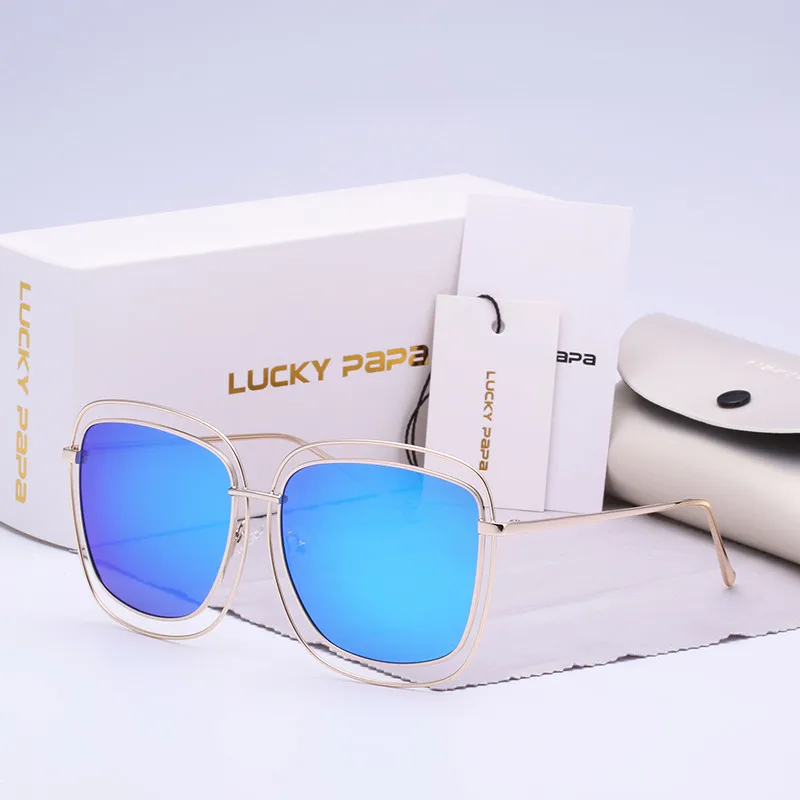 Lucky папа поляризационные oversize Солнцезащитные очки для женщин Для градиент