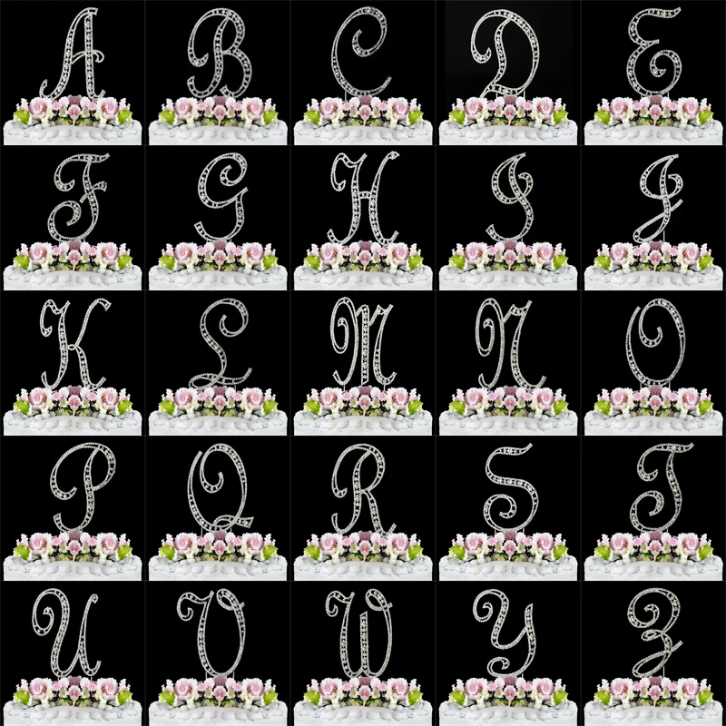 Personalized Crystal Monogram Wedding Cake Toppers Sweet 16 Bling Monogram Wedding Cake Toppers On Cakes With For The Most Awesome Regard To Household