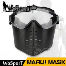 WoSporT воздухопроницаемая анти-ударная маска для верховой езды, противотуманная Веерная маска для полевой деятельности